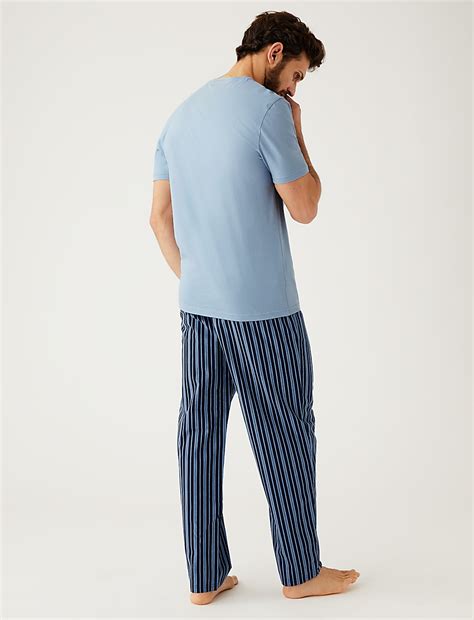 Buy Pure Cotton Striped Slogan Pyjama Set at Marks & Spencer