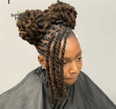 Petal ponytails with locs | Short locs hairstyles, Locs hairstyles ...
