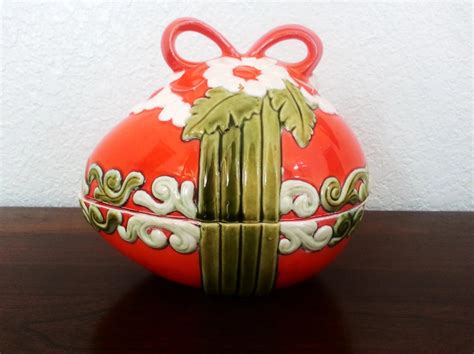 Vintage Ceramic Egg Box - Orange Egg Box - Egg Trinket Box - Orange ...