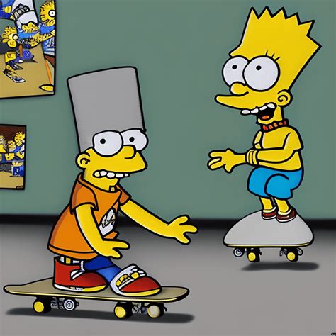 Bart Simpson Skateboarding Coloring Page