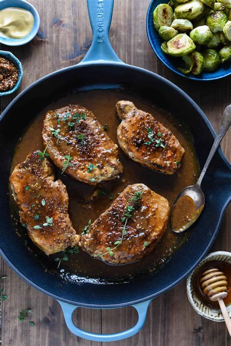 Honey Mustard Pork Chops - Foxes Love Lemons