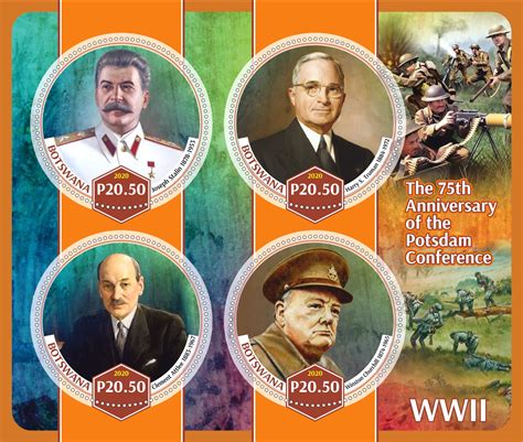 Stamps. Famous people. World war II 2020 year 1+1 sheets perforated ...