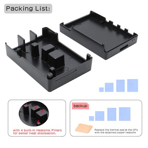 Buy Geekworm for Raspberry Pi 4 Aluminum Case, Heavy Duty Passive ...