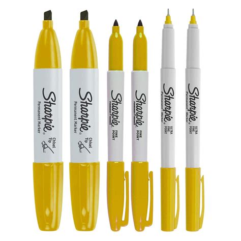 Buy Sharpie Permanent Markers, 6 Pack Assorted Sizes, Ultra Fine Tip ...