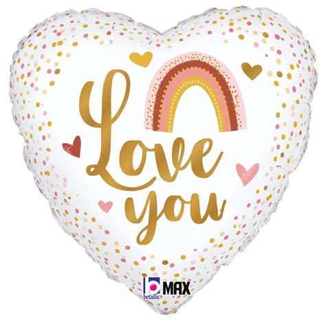18" I LOVE YOU BALLOON RAINBOW
