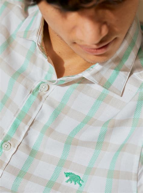 Buy Opal Shoreline Shirt | Casual Green Check Shirts for Men Online ...