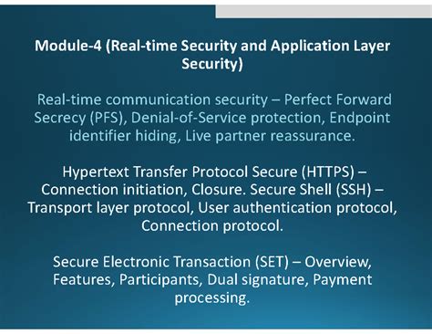 4full - Module-4 (Real-time Security and Application Layer Security ...
