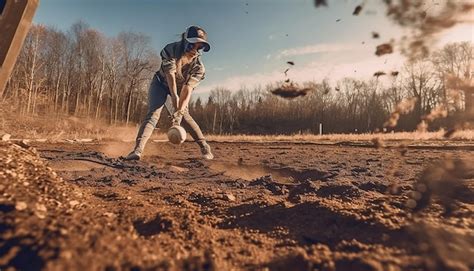 Softball gameplay at the field photoshot softball concept | Premium AI ...