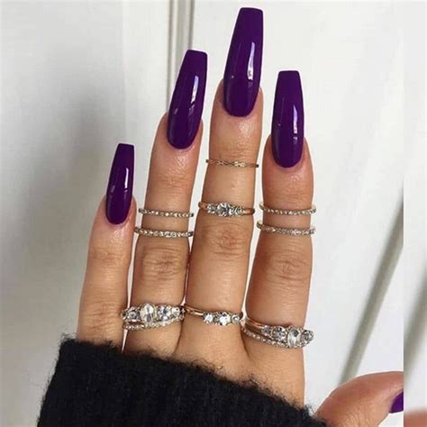 Dark Purple Acrylic Nails