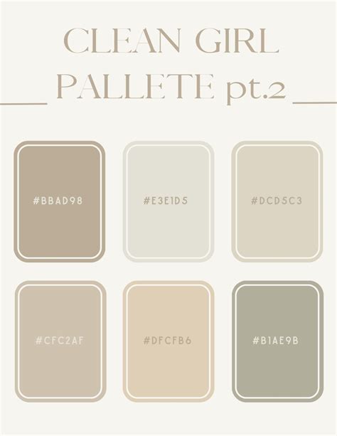 Clean Girl Aesthetic pt.2 Hex Codes, Color Pallete Aesthetic digitalplannertemplate | Fotobok ...