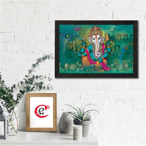 Lord Ganesha Satin Matt Texture UV Art Painting - eCraftIndia Online