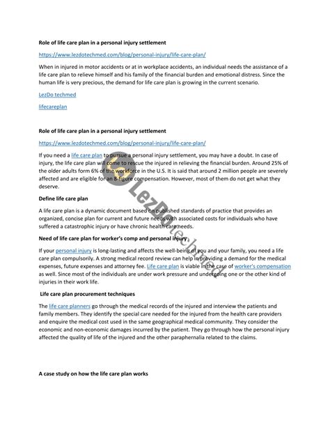 PPT - Role of life care plan in a personal injury settlement PowerPoint Presentation - ID:11760478