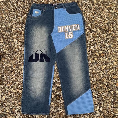 Vintage unk nba Denver nuggets baggy jeans 38x34... - Depop