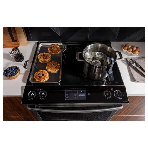 GE Profile 30-in 5 Burners 5.3-cu ft Self & Steam Cleaning Air Fry ...