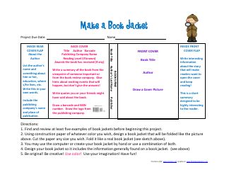 Book Jacket Template - H.renz Download Printable PDF | Templateroller