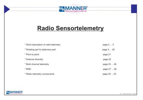 Manner sensor telemetry - Manner Sensortelemetrie - PDF Catalogs ...