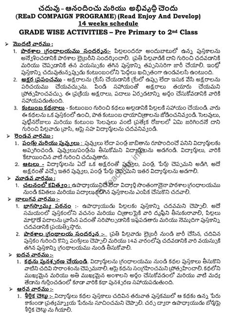 100-days Reading Campaign for children studying in to Classes I to IX ...