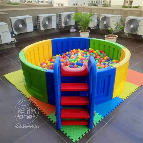 Rent Round Ball Pool with Fun Slider for Birthday in Delhi