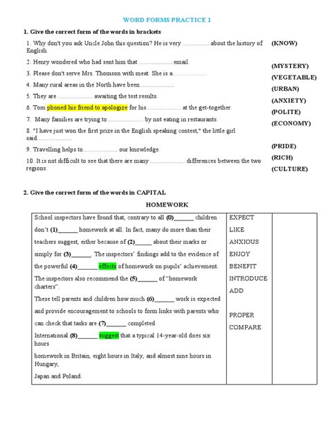 Image result for Word Form Questions