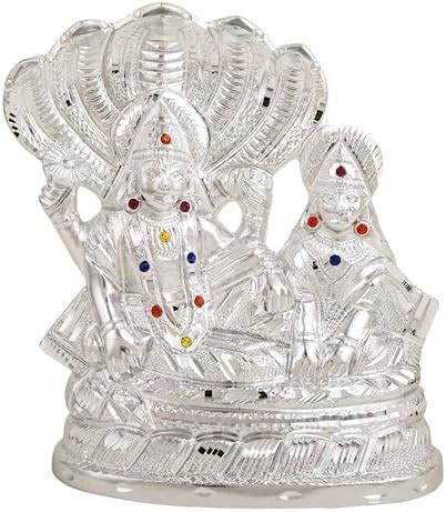 Buy PRD CARATCAFE Silver 999 Narayan Laxmi Idol Statue, 45+ GMS God ...