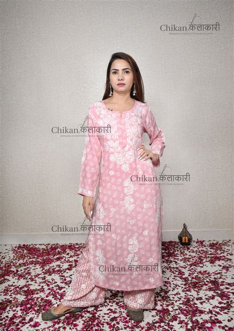 Amira Printed Rayon Chikankari Kurti Set – Chikan Kalakaari