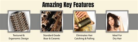 Buy ROZIA Pro Boar Bristles Round Hair Brush, Thermal Ceramic & Ionic ...