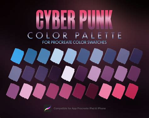 Hello! Here are 30 Cyberpunk Neon Color swatches that we picked out so ...