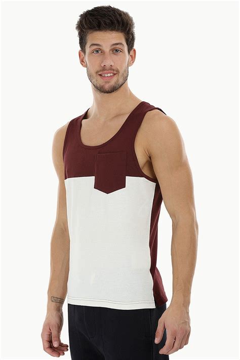 Buy Online Maroon Off White Beach Tank for Men Online at Zobello