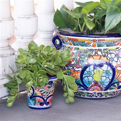Mexican Terracotta Planters Mexican Planters Outdoor Large Talavera