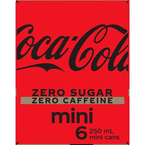 Coca - Cola Mini Zero Sugar Zero Caffeine 250ml X 6 Pack | Woolworths