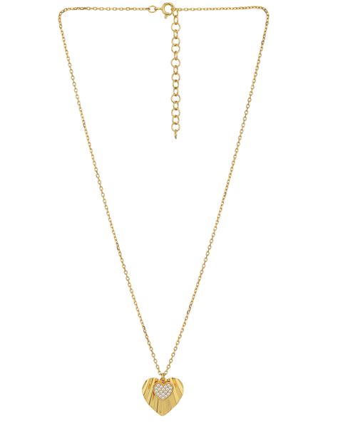18kt Gold Plated with CZ Heart Pendant and Chain – Carlton London Online
