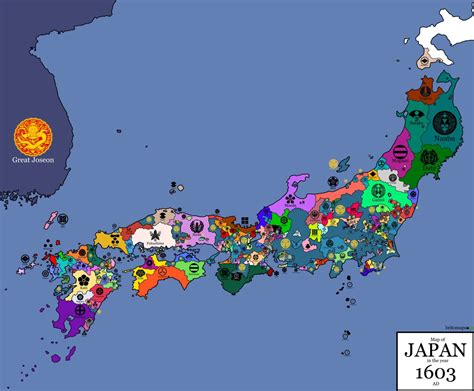 Japan in 1603: A Map of Clans and the Birth of the Tokugawa Shogunate - Vivid Maps