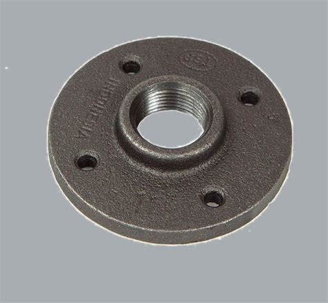 3/4" Black Malleable Iron Pipe Floor Flange Threaded Fittings Wall ...