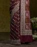 Maroon Handloom Banarasi Baluchari Saree with Horse Pallu - PreOrder ...