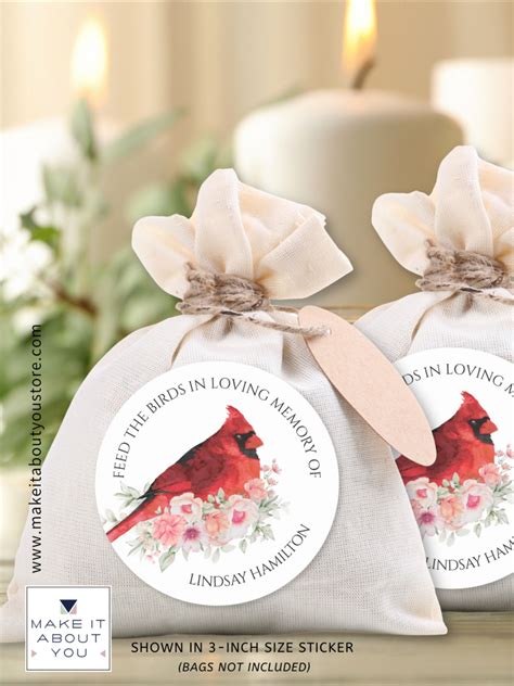 Watercolor Cardinal Bird Seed Sticker