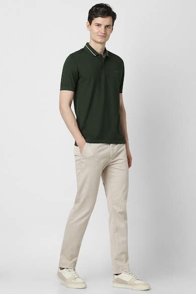 Buy Men Green Solid Polo Neck T-shirt Online - 39909658 | Peter England
