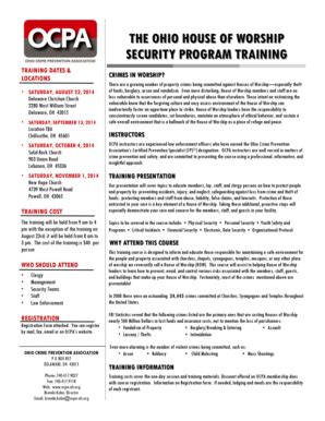 Fillable Online ocpa-oh TRAINING DATES & - ocpa-oh Fax Email Print ...