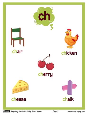 Beginning Blend ch flashcard | Free Printable Papercraft Templates