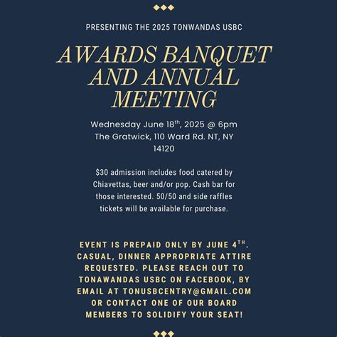 The 2025 Annual Meeting and Awards Banquet, 110 Ward Road, North ...