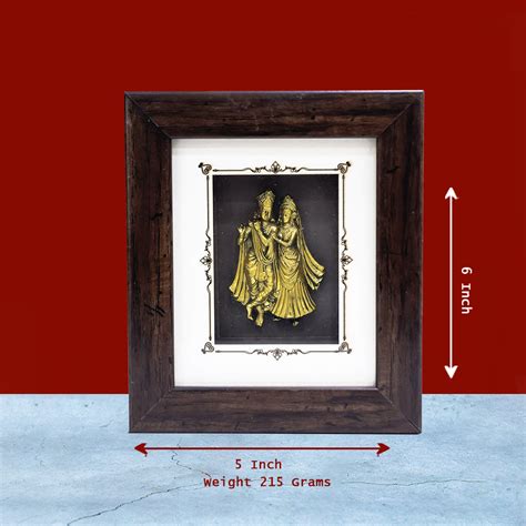 6" Radha Krishna Wooden Frame | Divine Love & Harmony – Sripuram Store