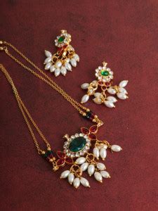 DIKSHA COLLECTION Brass Gold-plated Gold Jewellery Set Price in India ...