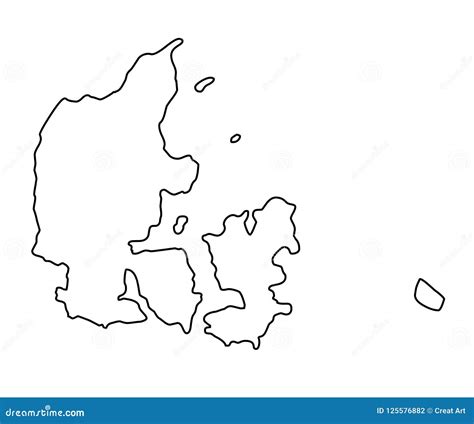 Denmark Outline Map Vector Illustration Stock Vector - Illustration of drawing, patriotic: 125576882