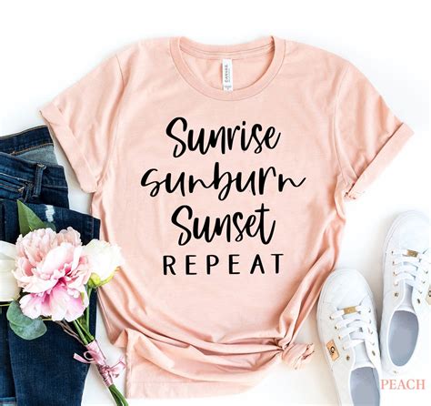 Sunrise Sunburn Sunset Repeat Shirt Tanning T-shirt Laying - Etsy
