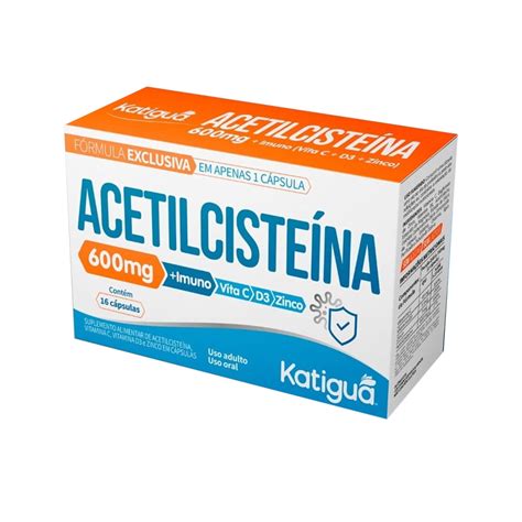 Acetilcisteina 600mg 16 Cápsulas Katiguá