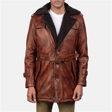 Hunter Distressed Brown Fur Leather Coat – Good Leather Garments