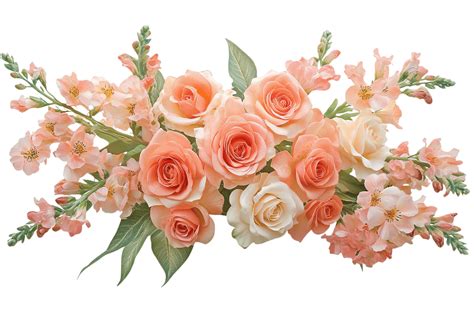 Elegant Peach Roses And White Flowers Floral Arrangement, Peach Roses ...