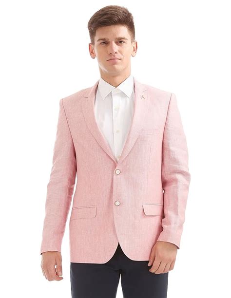 Arrow Men's Notch Lapel Regular fit Blazer (AFVBZ5024_Pink_44) : Amazon ...