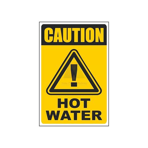 Anne Print Solutions® Caution Hot Water Stickers Labels Safety Sign ...