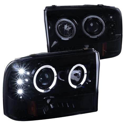 Buy Spec-D Tuning Halo Rim Led Glossy Black Housing Smoke Lens ...