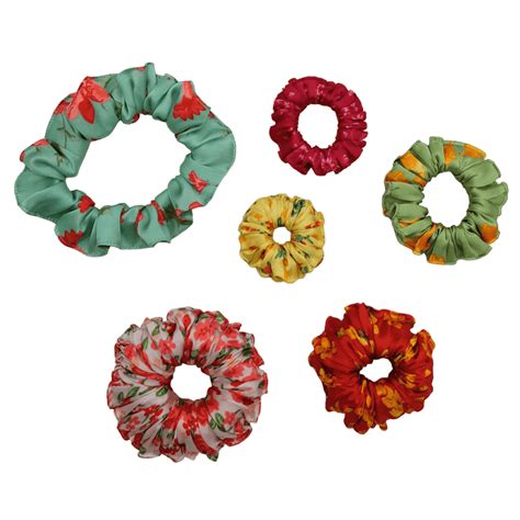 Buy All Sizes Printed Satin Scrunchies - Hair Love India